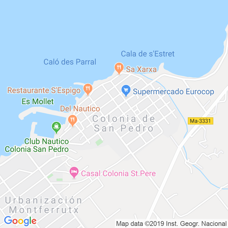 Código Postal de Colonia De Sant Pere en Illes Balears