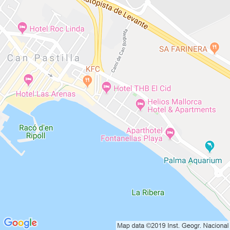 Código Postal calle Bartomeu Riutort, avinguda en Palma de Mallorca