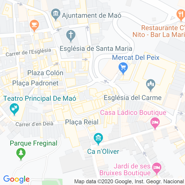 Código Postal calle Balears, plaça en Maó