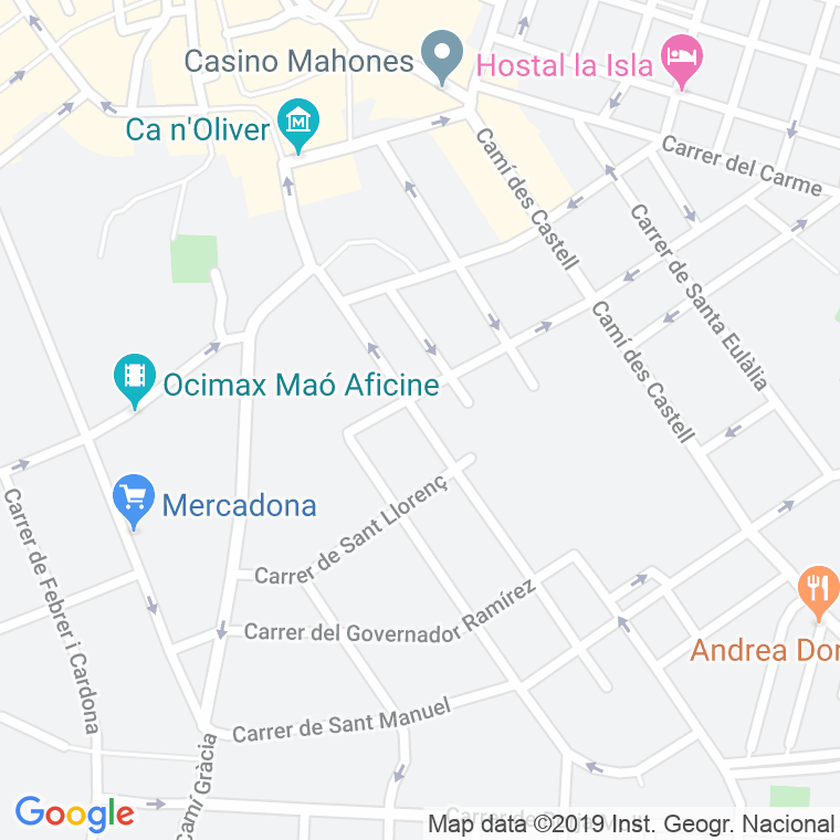 Código Postal calle Infanta en Maó