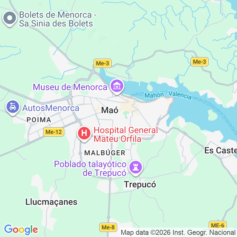 Código postal de Jose Anselmo Clave, Avinguda (impares del 1 al 55)  (pares del 2 al 90) en Maó