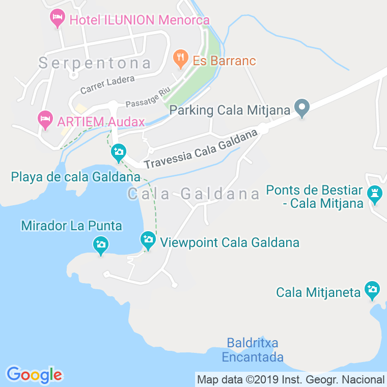 Código Postal de Cala Galdana en Illes Balears