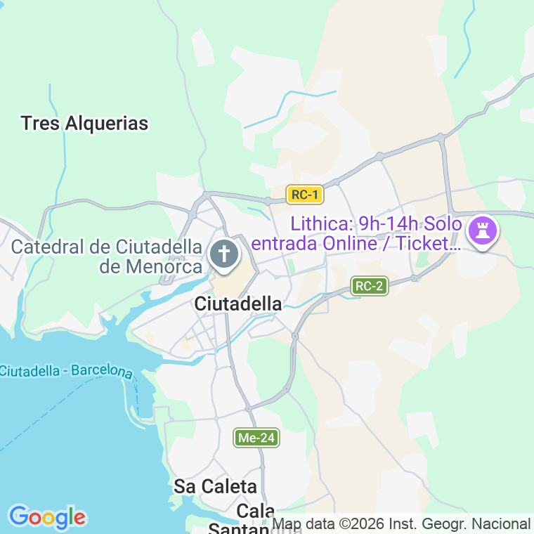 Código postal de Carre Hospital de Sta Magdalena en Ciutadella de Menorca