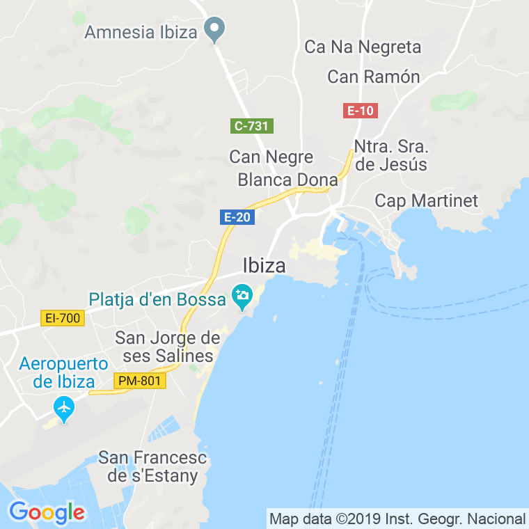 Código Postal de Eivissa-san Juan (Carretera), Hasta Km.1, 900 en Illes Balears