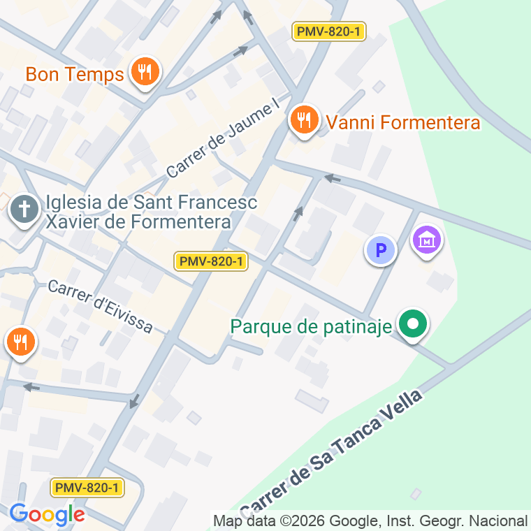 Código postal de Carre Diputat Marià Serra, del en Sant Francesc Formentera