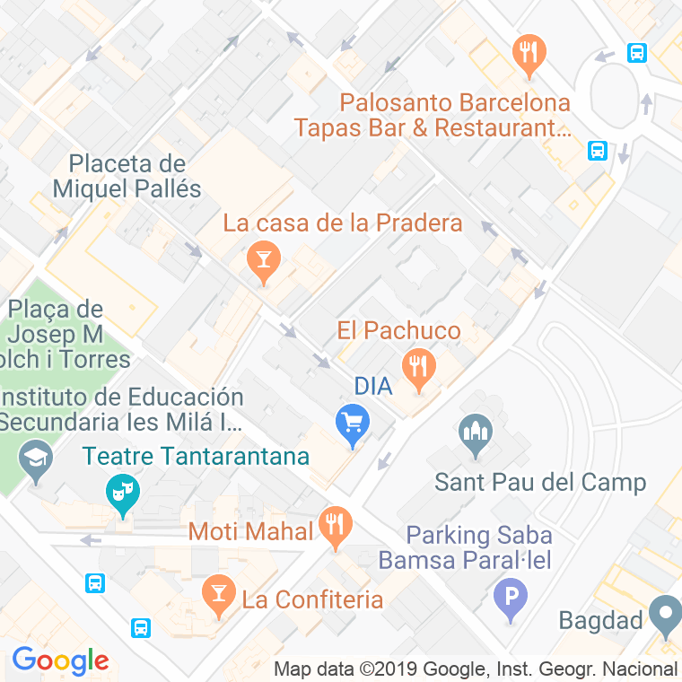 Código Postal calle Arc De Sant Pau en Barcelona