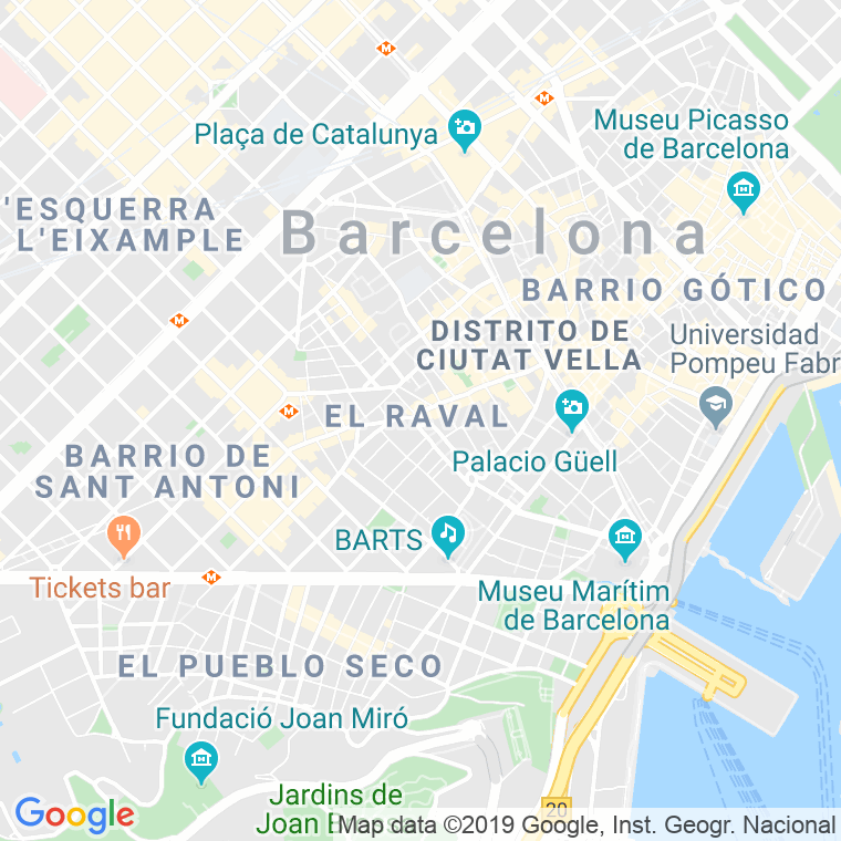 Código Postal calle Jardins De Dolors Aleu en Barcelona
