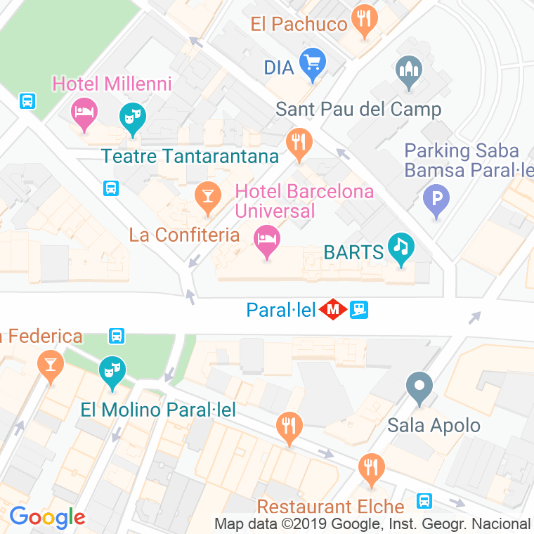 Código Postal calle Paral.lel, Del, avinguda (Pares Del 2 Al 80) en Barcelona