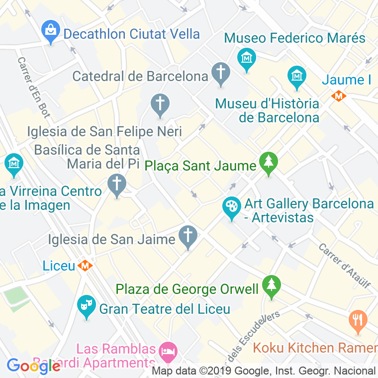 Código Postal calle Arc De Sant Ramon Del Call en Barcelona