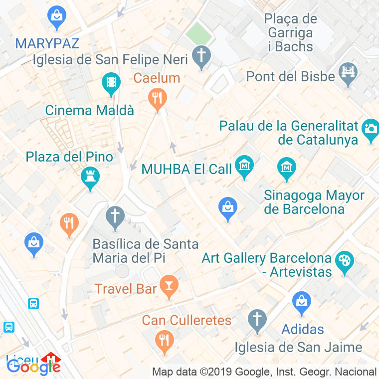Código Postal calle Banys Nous en Barcelona