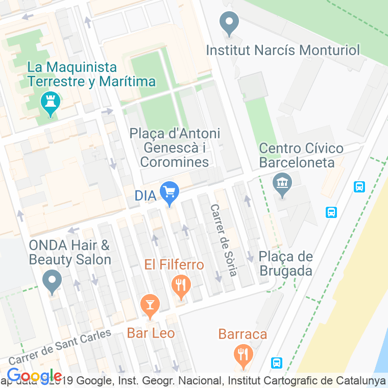 Código Postal calle Andrea Doria en Barcelona