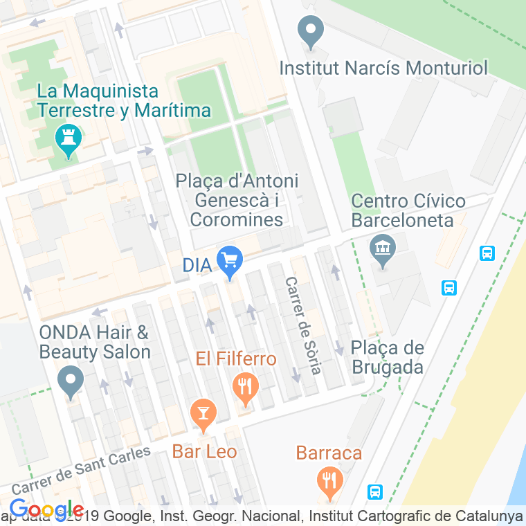Código postal de Andrea Doria en Barcelona
