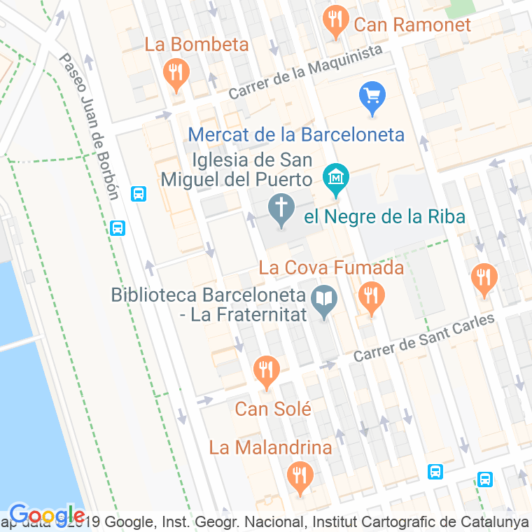 Código postal de Barceloneta, Plaça en Barcelona