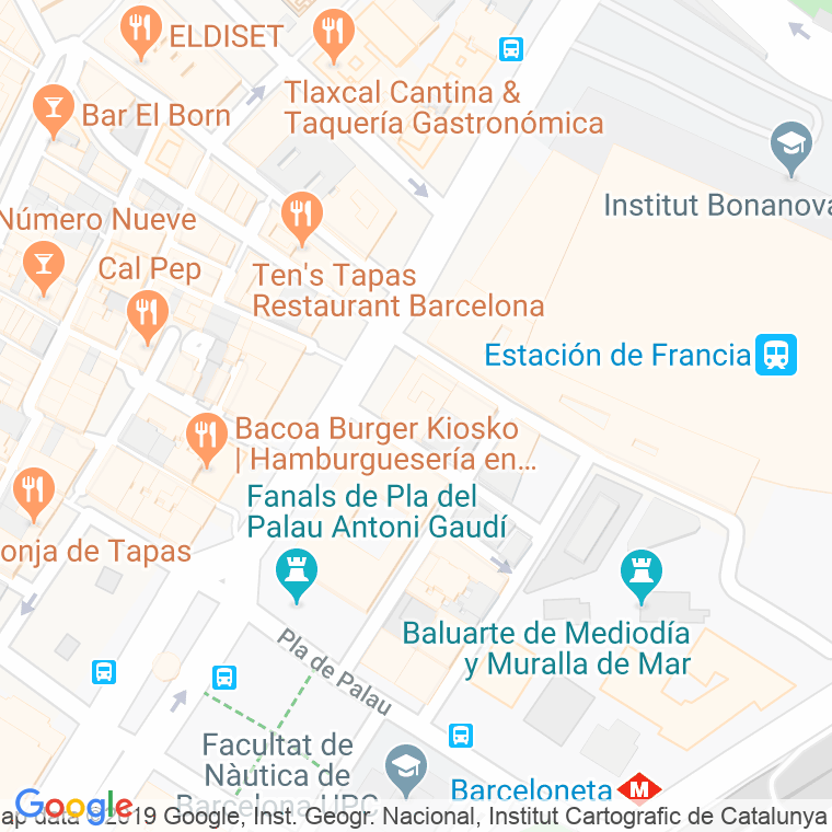 Código postal de Marques de L'argentera, Avinguda en Barcelona