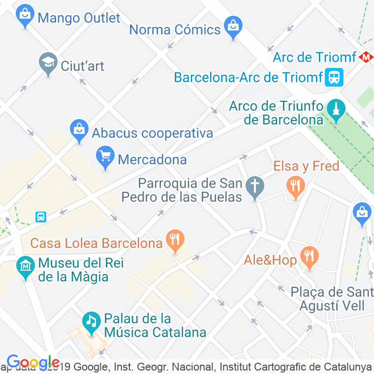 Código postal de Mendez Nuñez   (impares del 1 al 15)  (pares del 2 al 14) en Barcelona