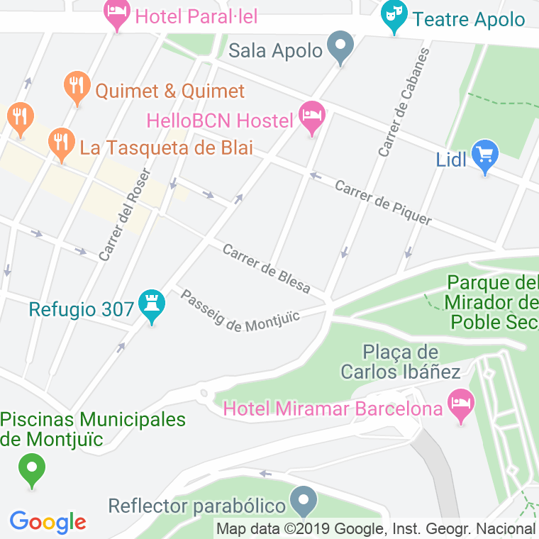 Código Postal calle Blesa en Barcelona