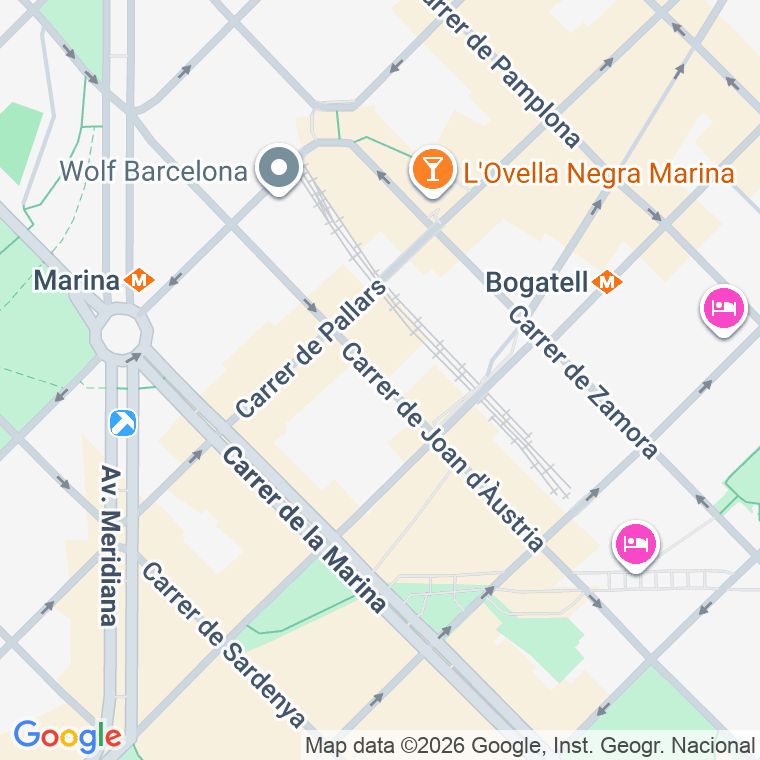 Código postal de Joan D'austria   (impares del 1 al 69)  (pares del 2 al 80) en Barcelona