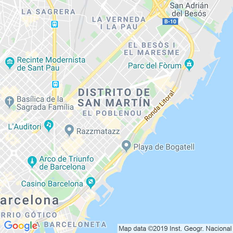 Código Postal calle Llull   (Impares Del 1 Al 273)  (Pares Del 2 Al 284) en Barcelona