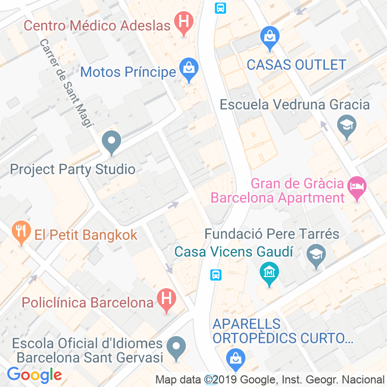 Código Postal calle Mare De Deu De La Gracia en Barcelona