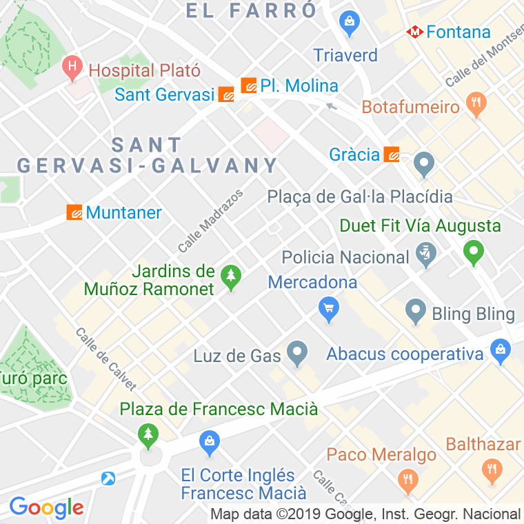 Código Postal calle Maria Cubi   (Impares Del 1 Al 93)  (Pares Del 2 Al 86) en Barcelona