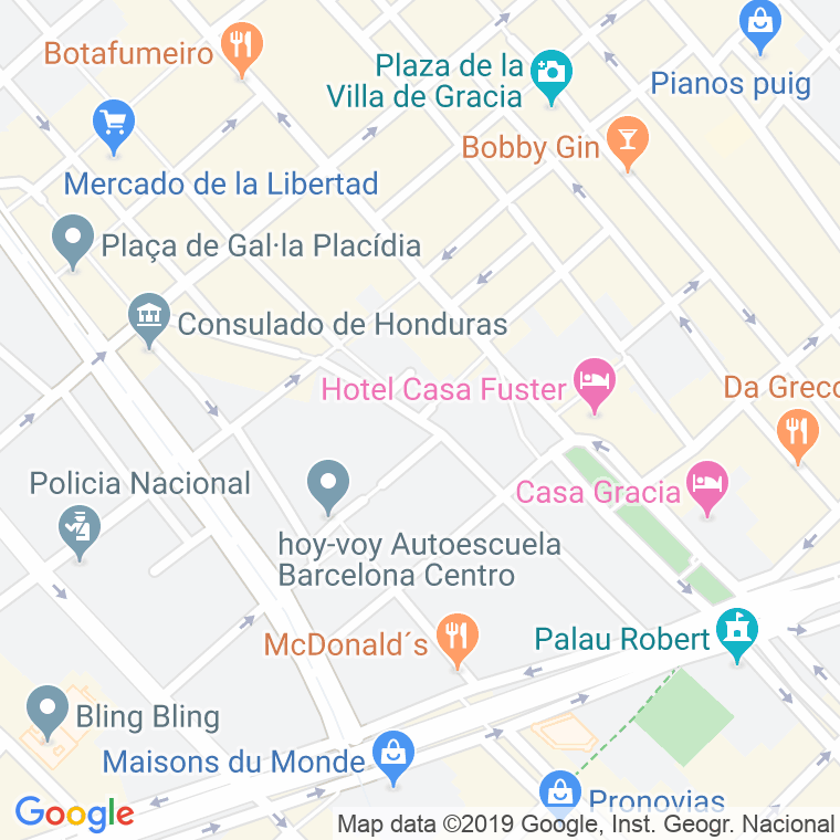 Código Postal calle Riera De Sant Miquel, De La en Barcelona