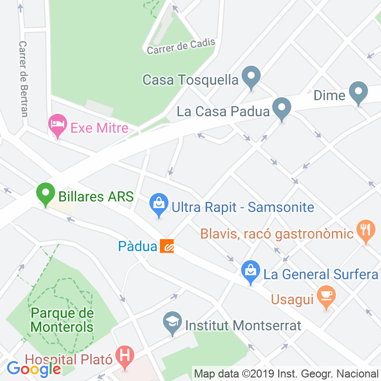 Código Postal calle Rios Rosas en Barcelona