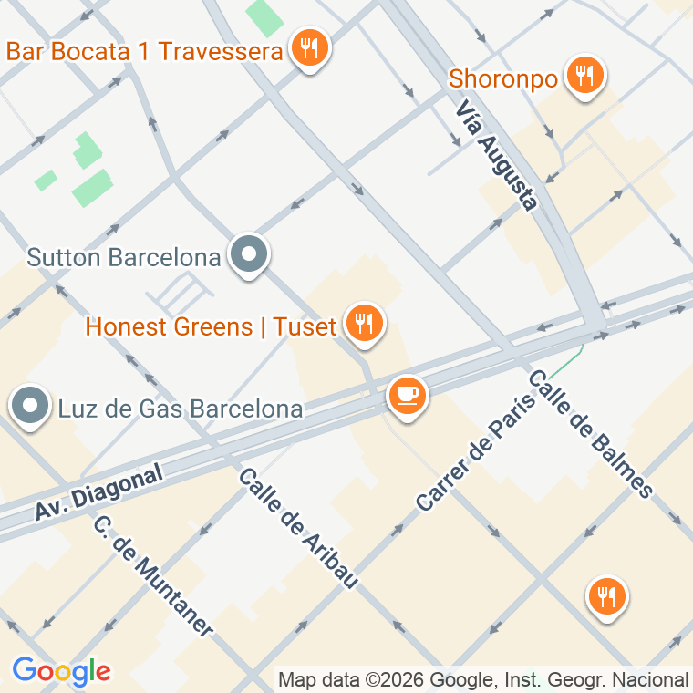 Código postal de Tuset en Barcelona