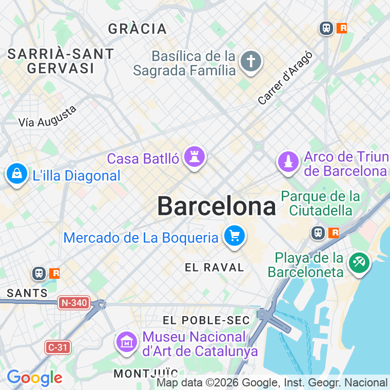 Código postal de Diputacio   (impares del 285 al 369)  (pares del 270 al 344) en Barcelona