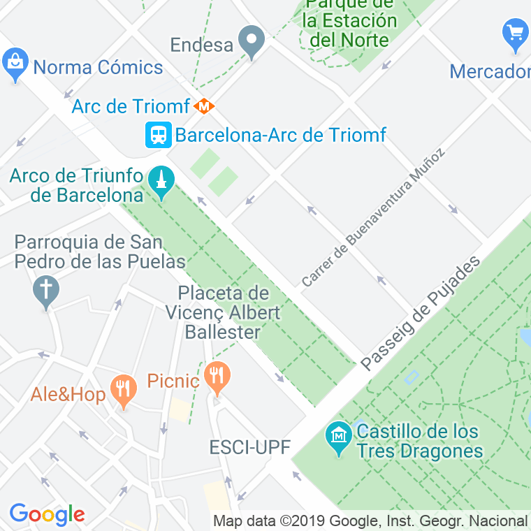 Código Postal calle Lluis Companys, passeig (Impares Del 23 Al Final) en Barcelona