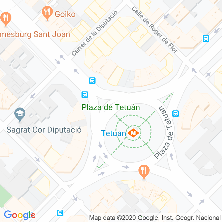 Código Postal calle Tetuan, plaça (Impares Del 15 Al 19)  (Pares Del 14 Al 20) en Barcelona