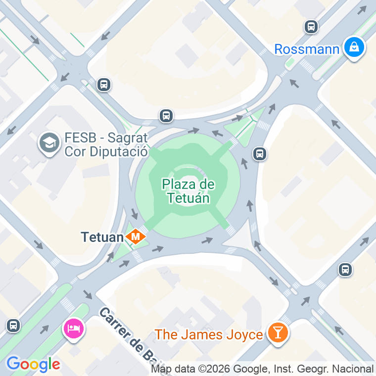 Código postal de Tetuan, Plaça (impares del 25 al 33)  (pares del 24 al 34) en Barcelona