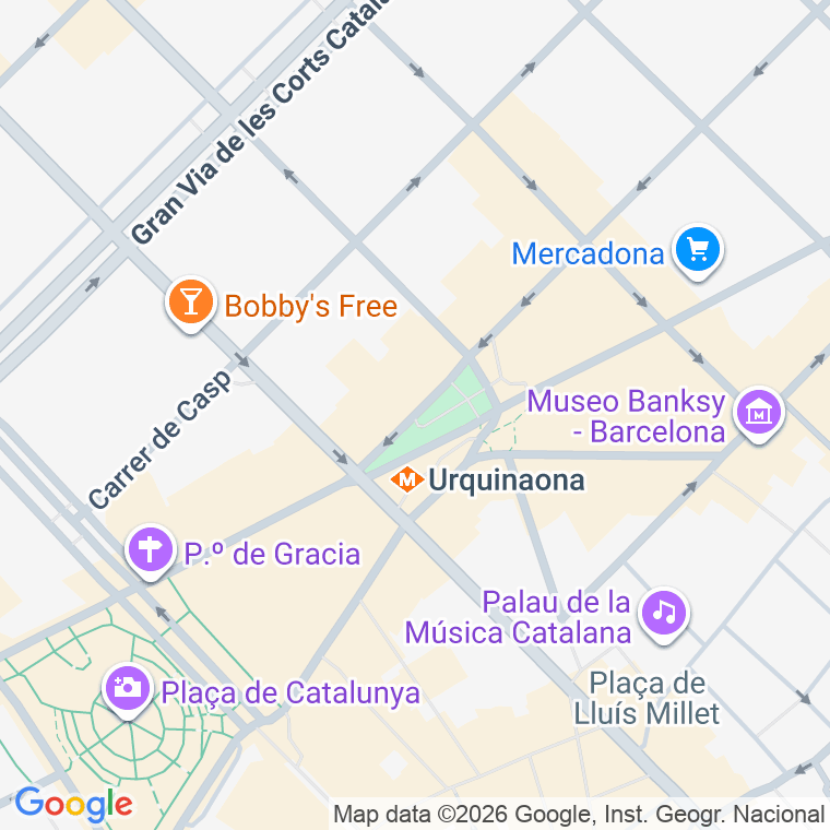 Código postal de Urquinaona, Plaça en Barcelona
