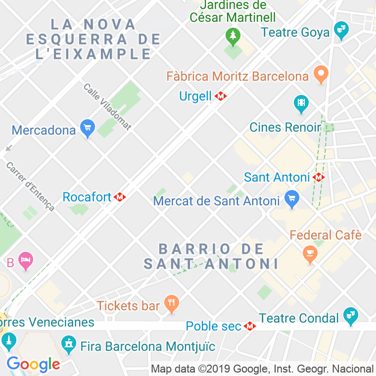 Código Postal calle Sepulveda   (Impares Del 127 Al Final)  (Pares Del 140 Al Final) en Barcelona