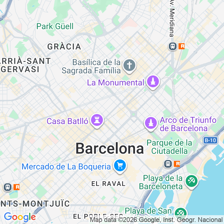 Código postal de Arago   (impares del 373 al 525)  (pares del 388 al 538) en Barcelona