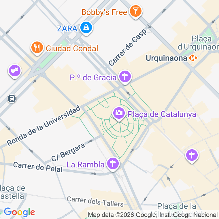 Código postal de Glories Catalanes, de Les, Plaça (impares del 1 al 17)  (pares del 2 al 18) en Barcelona
