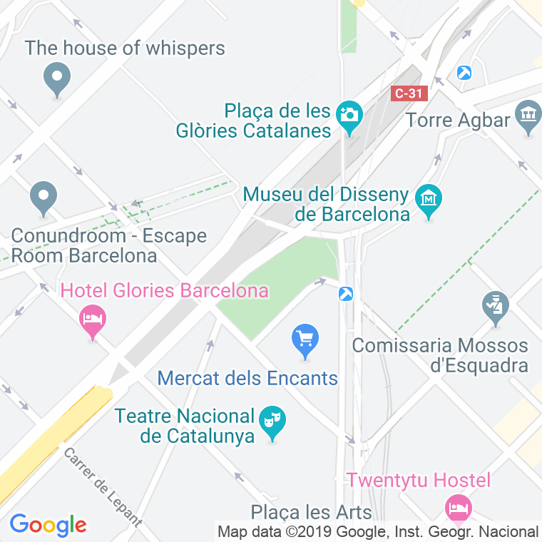 Código Postal calle Jardins Del Bosquet Dels Encants en Barcelona