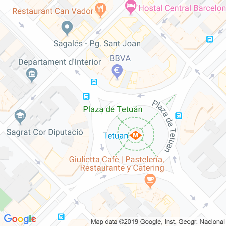 Código Postal calle Tetuan, plaça (Impares Del 35 Al 0) en Barcelona