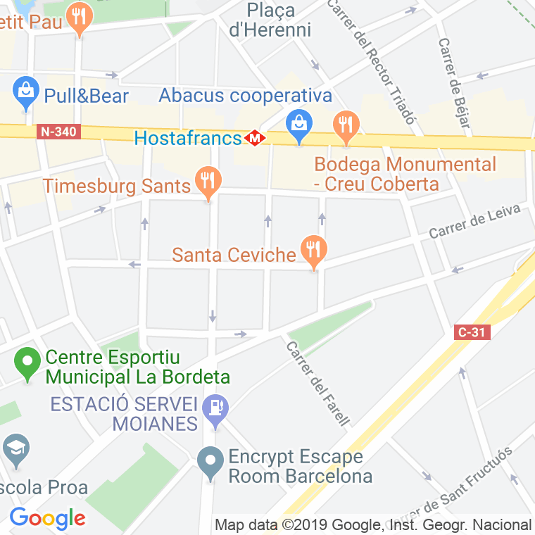 Código Postal calle Aliga en Barcelona