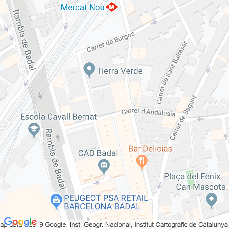 Código Postal calle Andalusia en Barcelona