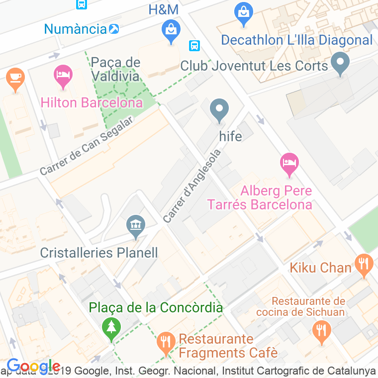Código Postal calle Anglesola en Barcelona