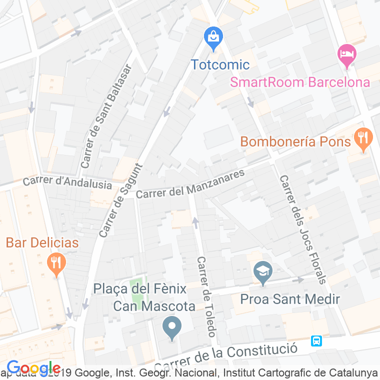 Código Postal calle Manzanares en Barcelona