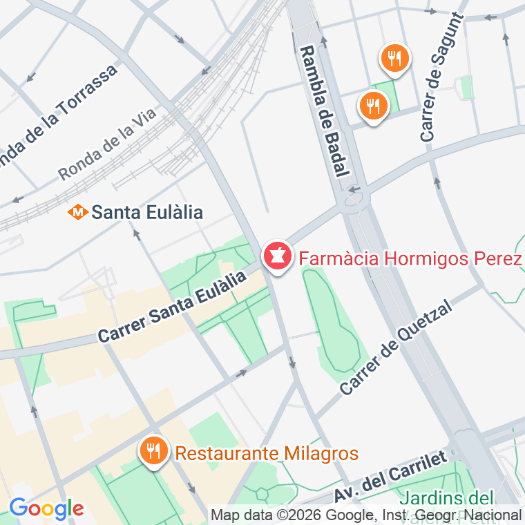 Código postal de Riera Blanca, de la   (impares del 157 al Final) en Barcelona