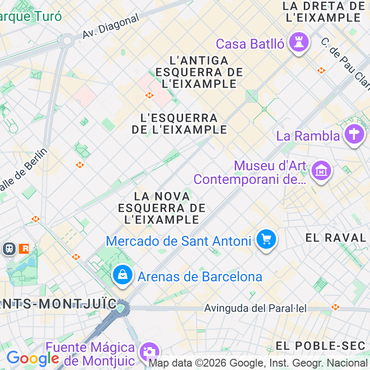 Código postal de Comte Borrell   (impares del 1 al 195)  (pares del 2 al 184) en Barcelona