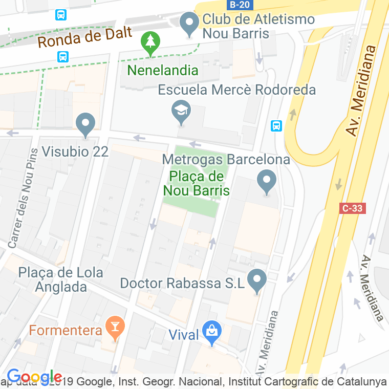 Código Postal calle Nou Barris, De, plaça en Barcelona