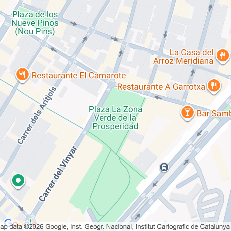 Código postal de Verda de la Prosperitat, Plaça en Barcelona