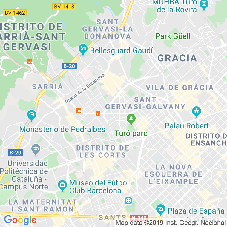 Código Postal calle Augusta, via (Impares Del 243 Al Final)  (Pares Del 252 Al Final) en Barcelona