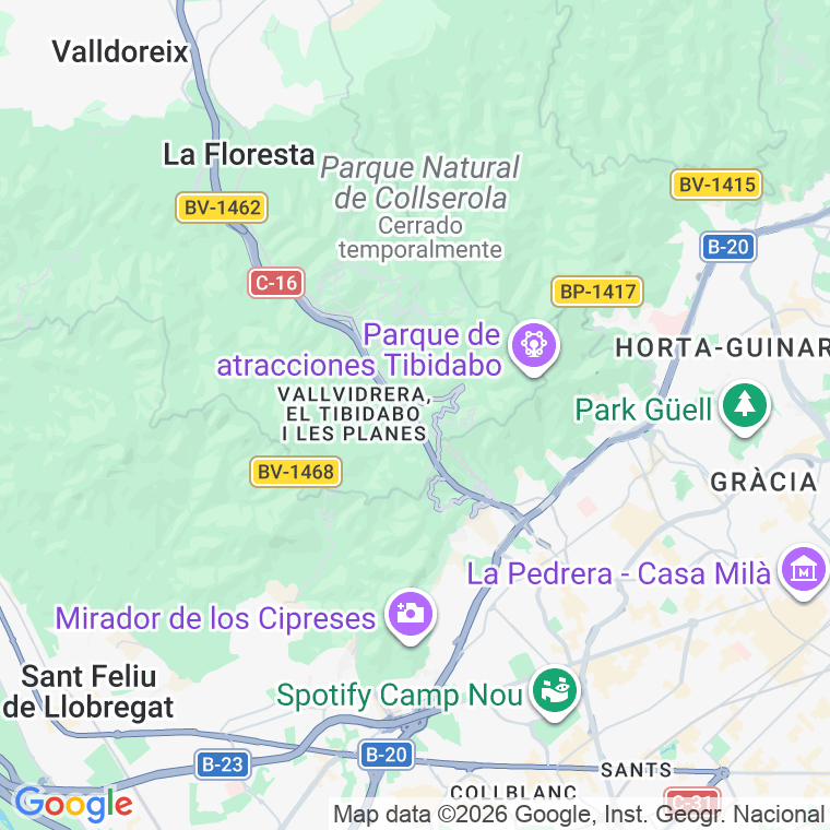 Código postal de Forestal de Can Pascual, Parc en Barcelona