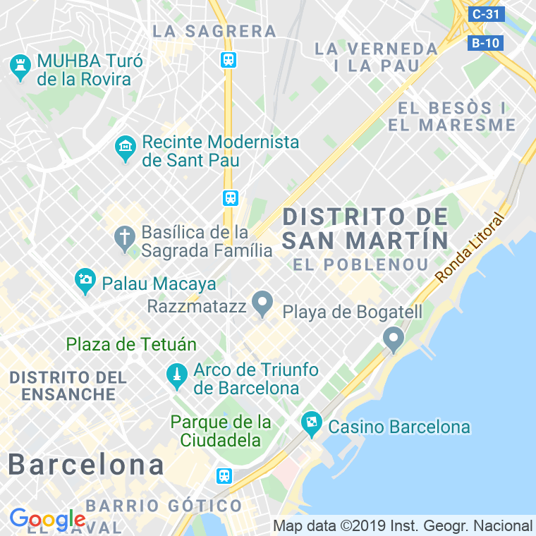 Código Postal calle Angle, passatge en Barcelona