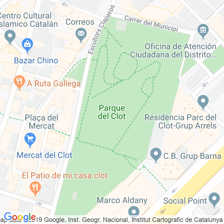 Código Postal calle Clot, Del, parc en Barcelona
