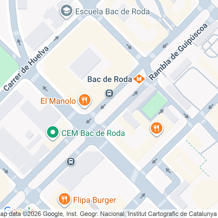 Código postal de Bac de Roda, de   (pares del 2 al 124) en Barcelona
